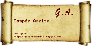 Gáspár Amrita névjegykártya